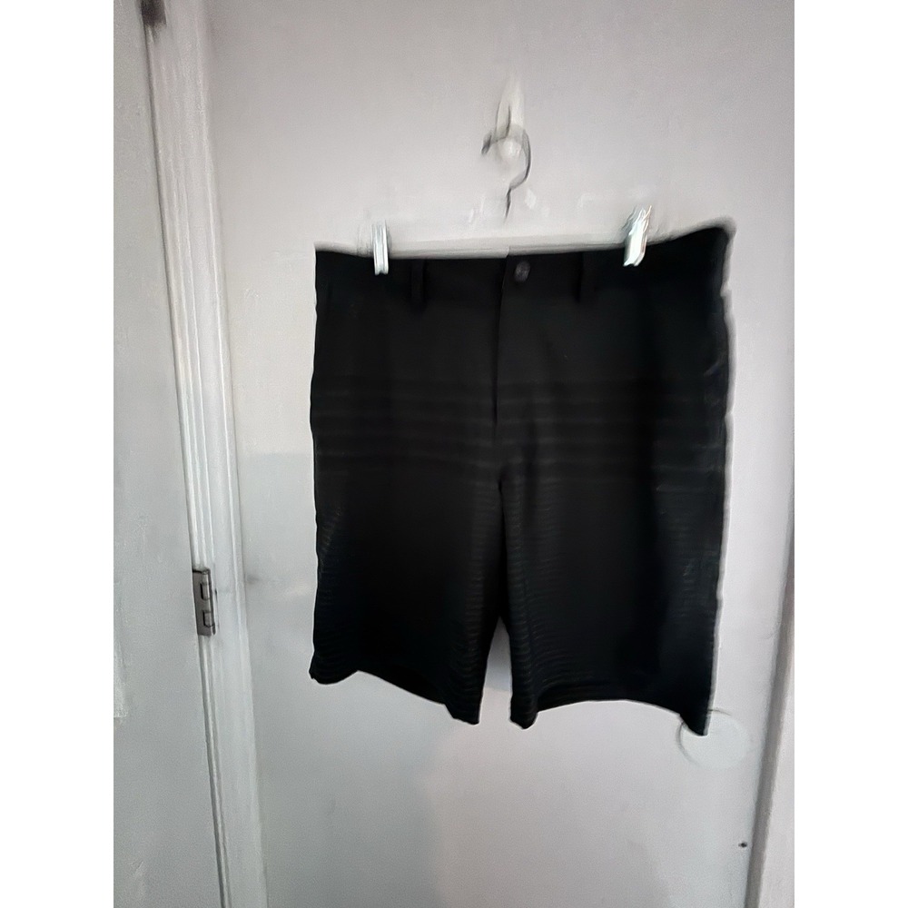Good Fellow L Blue Black Stripe Shorts 38x10 Performance Golf Sport Athleisure